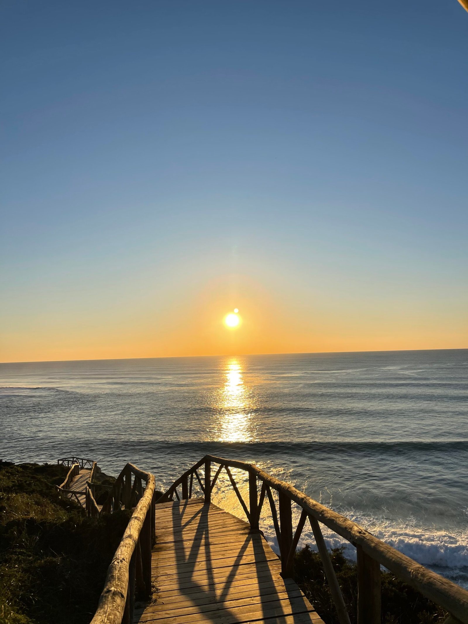 path, ocean, sunset, ericeira, waves